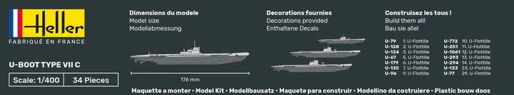 Сборная модель 1/400 подлодка Коллекция Historique U-Boot Type VII C Heller 81002 - Фото 2 Сборная модель 1/400 подлодка Коллекция Historique U-Boot Type VII C Heller 81002 - изображение 2