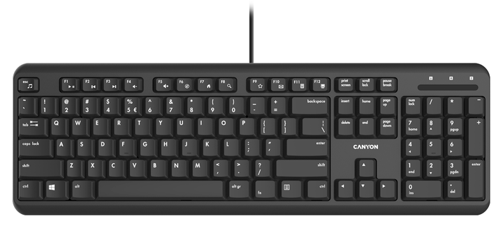 Клавіатура Canyon HKB-20, Black (CNS-HKB02-RU) - Фото 1 Клавіатура Canyon HKB-20, Black (CNS-HKB02-RU) - изображение 1
