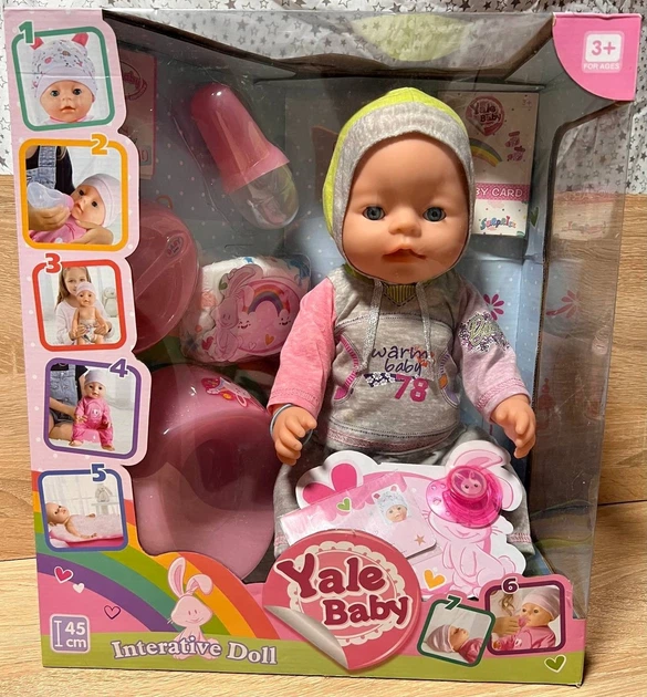 Пупс функціональний Yale Baby BL014F 8 функцій памперс горщик пляшечка тарілочка - зображення 5