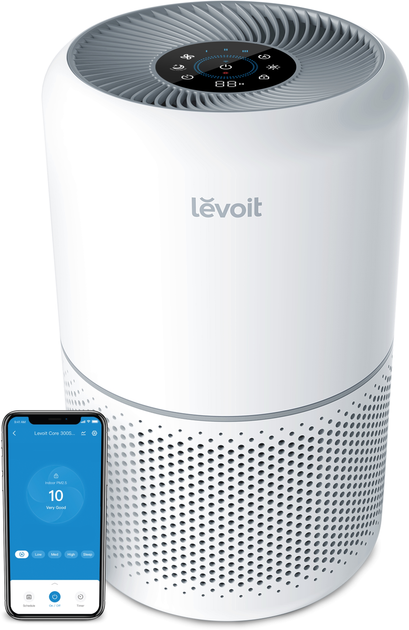 Очиститель воздуха LEVOIT Smart Air Purifier Core 300S Plus White (HEAPAPLVSEU0104) + Фильтр для Levoit Air Cleaner Filter Core 300 True HEPA 3-Stage (Original Mold and Bacteria Filter) (HEACAFLVNEA0041) (комплект) - изображение 2