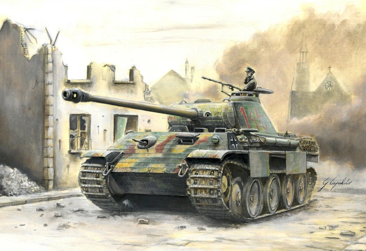 Сборная модель 1/56 танк WWII SdKfz.171 Panther Ausf A Medium Tank Italeri 15752 - изображение 2