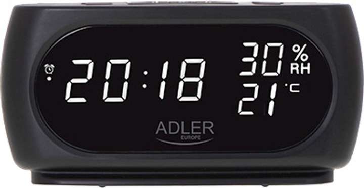 Настільний годинник-будильник Adler AD 1186 Black (5903887805636) - зображення 2