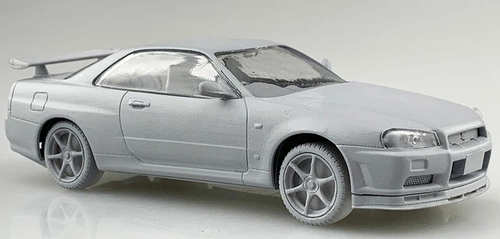 Сборная модель 1/32 автомобиль The Snap Kit Nissan R34 Skyline GT-R / White Aoshima 06251 - изображение 6
