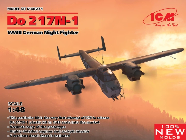 Сборная модель ICM Do 217N-1, Немецкий ночной истребитель 2СВ 48271 - Фото 2 Сборная модель ICM Do 217N-1, Немецкий ночной истребитель 2СВ 48271 - изображение 2