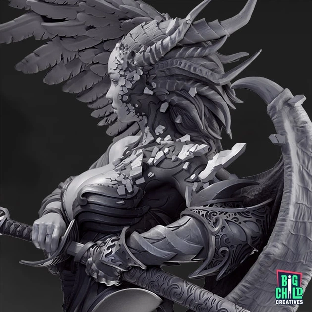 Сборная модель 1/12 фигура бюст Songs of War Fallen Angel Bust Big Child Creatives - изображение 3