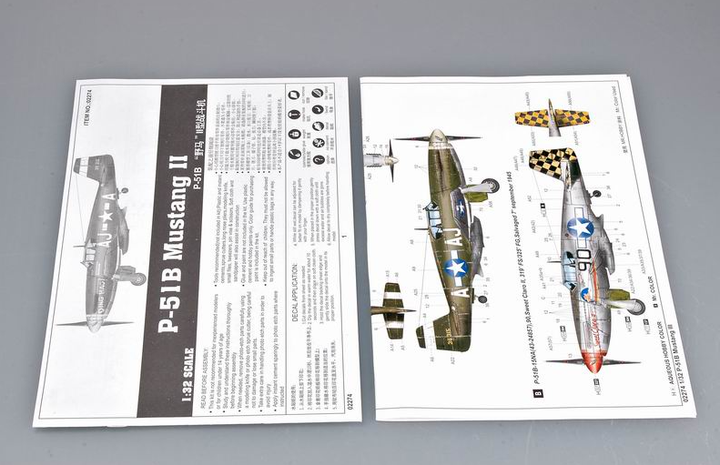 Сборная модель самолет 1/32 North American P-51B Mustang Trumpeter 02274 - Фото 3 Сборная модель самолет 1/32 North American P-51B Mustang Trumpeter 02274 - изображение 3