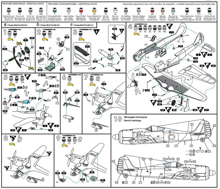 Сборная модель 1/72 самолет Focke-Wulf FW 190 A5/A8/F8 Стартовый набор Heller 56235 - изображение 8