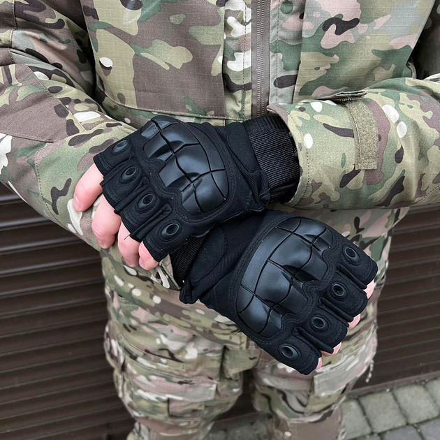 Плотные беспалые Перчатки Oakley Pro с защитными накладками черные размер L - изображение 2