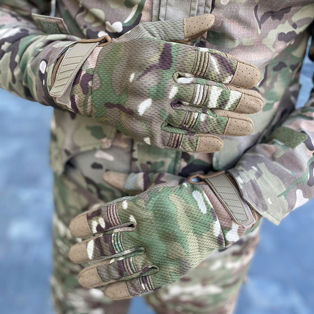 Плотные сенсорные перчатки с влагоотводящей технологией TrekDry и антискользящими вставками мультикам размер - изображение 2