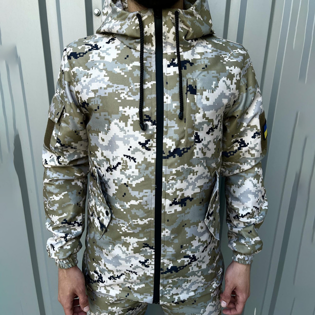 Легкая Мужская Куртка светлый пиксель / Удлиненная Ветровка размер XL - изображение 1