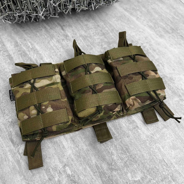 Тройной Подсумок Single Sword с системой Molle мультикам 25х15 см - изображение 2