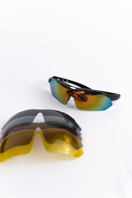 Защитные очки с 5 сменными поликарбонатными линзами размер универсальный - изображение 1