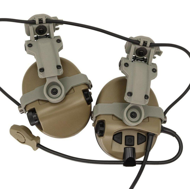 Міцні Адаптери для кріплення активних Навушників SORDIN на шолом олива 10х15 см - зображення 2