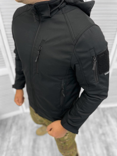 Чоловіча зимова Куртка Combat Soft Shell чорна розмір L - зображення 1