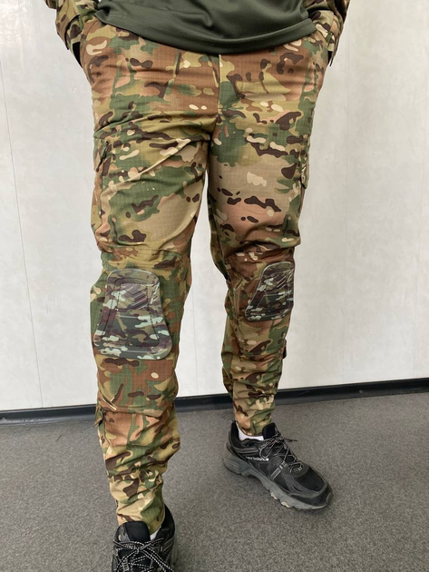 Літні штани військові мультикам із наколінниками ріп-стоп M - зображення 2