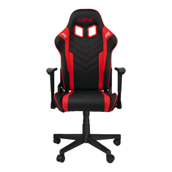 Крісло для геймерів DXRACER NEX EC/OK134/NR (чорне/червоні вставки) PU шкіра нейлонова основа - зображення 2