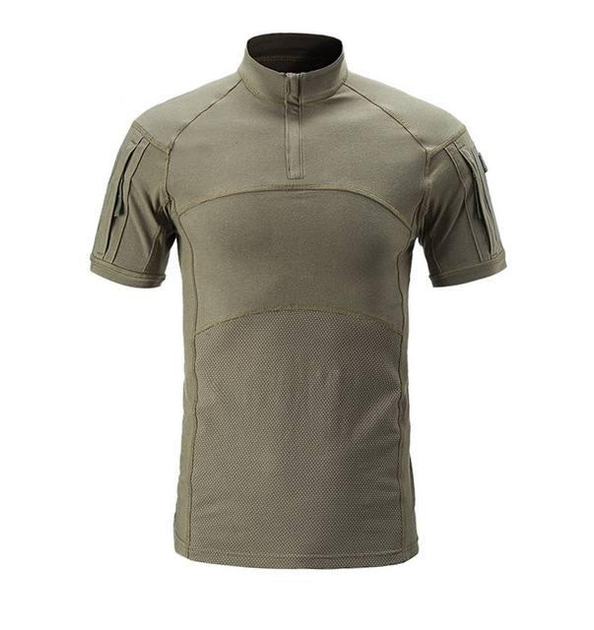 Мужской Убакс Han Wild с короткими рукавами и карманами / Прочная уставная Рубашка олива размер M - изображение 1