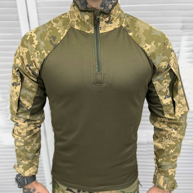 Мужской крепкий Убакс с высоким воротником на молнии / Плотная рубашка рип-стоп пиксель размер XXL - изображение 2