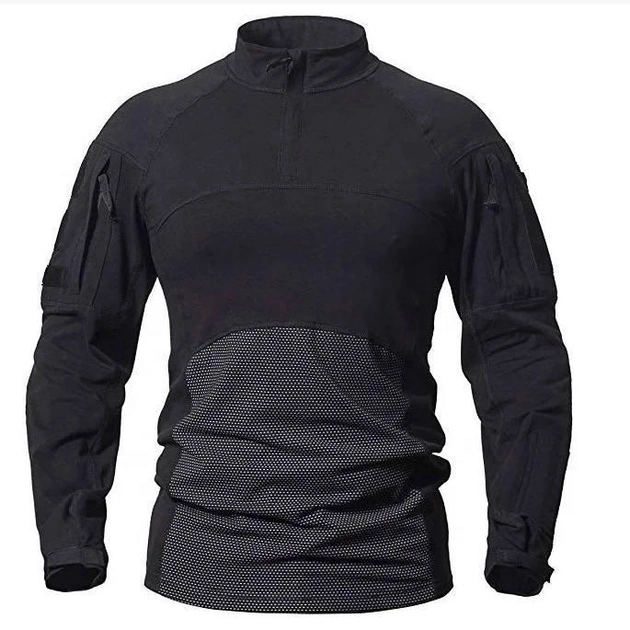 Мужской крепкий Убакс с усиленными локтями / Плотная уставная Рубашка черная размер XL - изображение 2