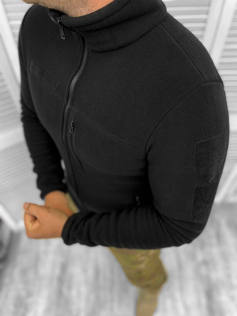 Мужская флисовая Кофта + Подарок Грелка для мгновенного согревания до +90 °C / Флиска черная размер S - изображение 2