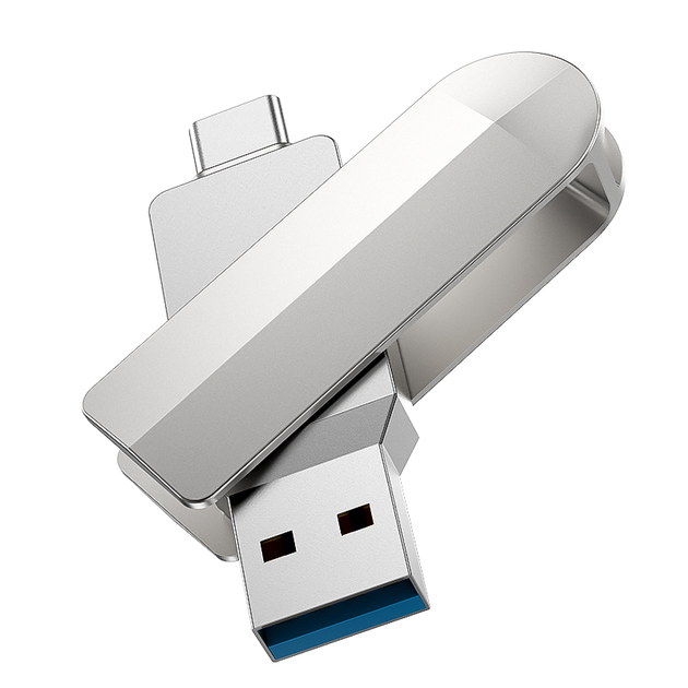 Флешка HOCO UD10 USB3.0 Type-C OTG 64GB, серебристая - изображение 3