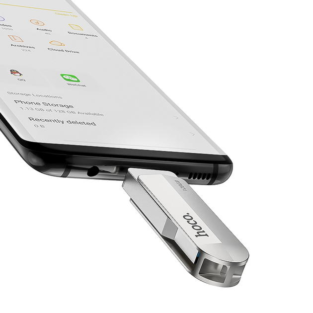 Флешка HOCO UD10 USB3.0 Type-C OTG 64GB, серебристая - изображение 4
