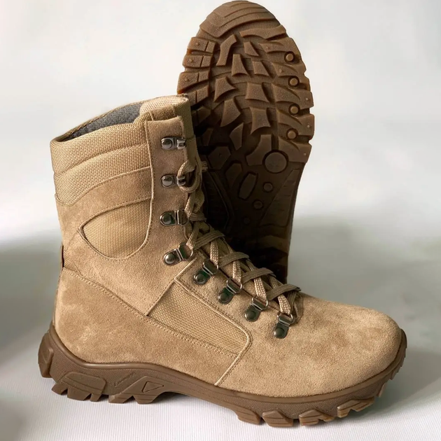 Утепленные Берцы из натуральной кожи / Зимние ботинки с подкладкой Airtex в цвете койот размер 47 - изображение 2