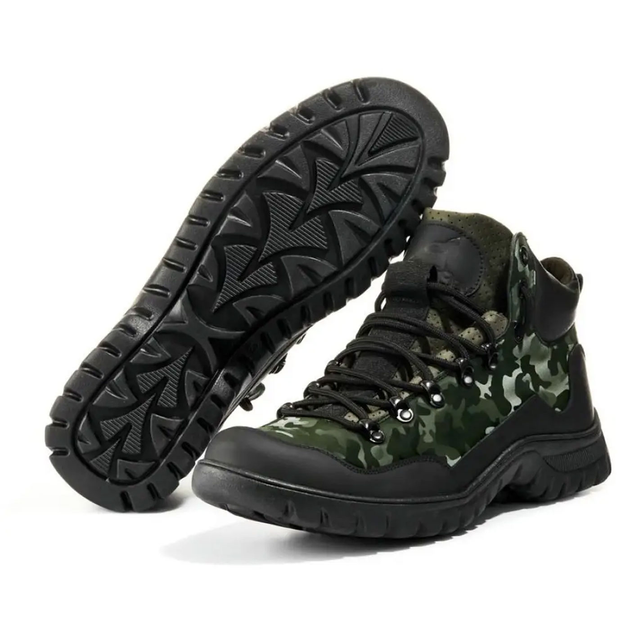 Мужские Ботинки водонепроницаемые кожаные до - 2 °C зеленый камуфляж размер 42 - изображение 1