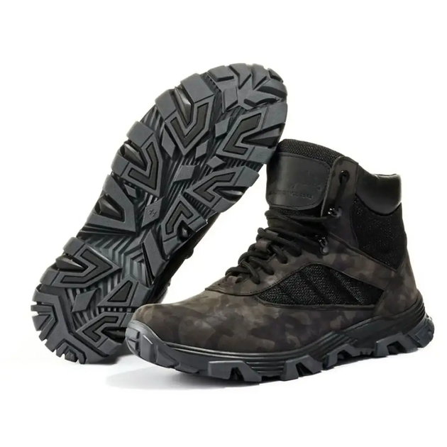 Мужские Ботинки кожаные до - 2 °C камуфляж серо-черный размер 45 - изображение 1