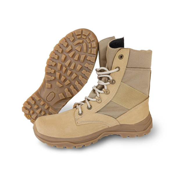 Мужские зимние Ботинки на шнуровке из натуральной кожи / Высокие Берцы с утеплителем Slimtex койот размер 46 - изображение 1