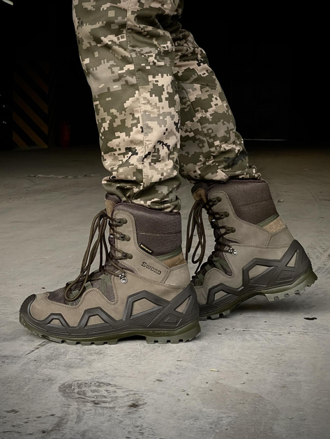 Водостойкие мужские кожаные Ботинки Single Sword с мембраной / Износостойкие Берцы хаки размер 44 - изображение 1