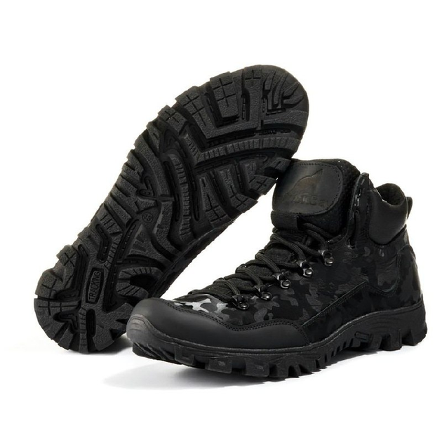 Мужские кожаные Ботинки водонепроницаемые до - 2 °C черный камуфляж размер 41 - изображение 1
