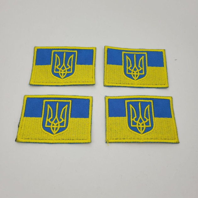 Шеврон на липучках Флаг Украины с Гербом 6677 / Нашивка на одежду 4х6см - изображение 2