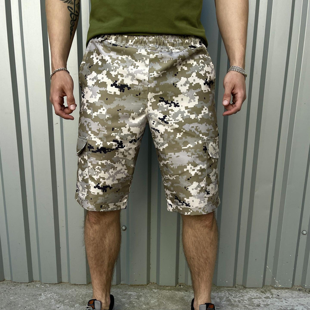 Мужские крепкие Шорты Camo с 4-мя карманами пиксель размер L - изображение 2