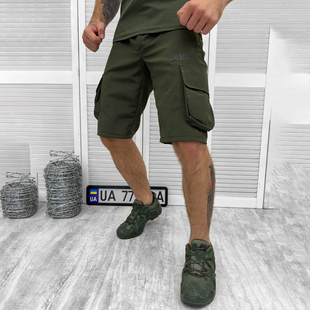 Мужские крепкие Шорты 5.11 с накладными карманами олива размер XL - изображение 1