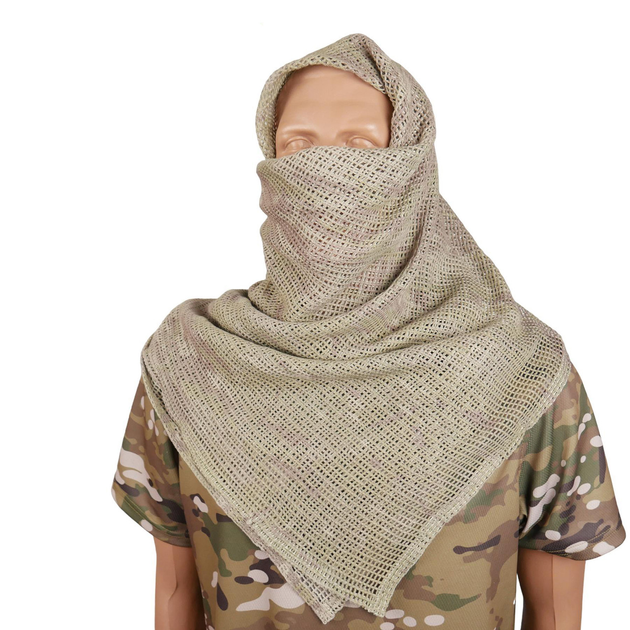 Многофункциональный маскировочный Шарф - Сетка из прочной хлопковой ткани мультикам 110х100 см - изображение 1