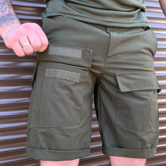 Мужские крепкие Шорты с накладными карманами рип-стоп хаки размер 2XL - изображение 2