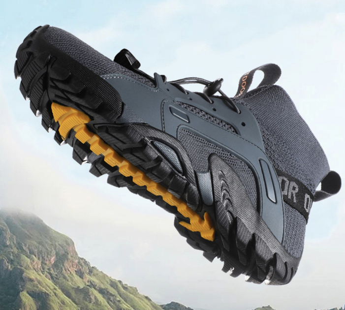 Тактическая, трекинговая обувь с дышащей эластичной тканью и нескользящей подошвой Outdoor T511-72Y, 43 Сірі - изображение 2