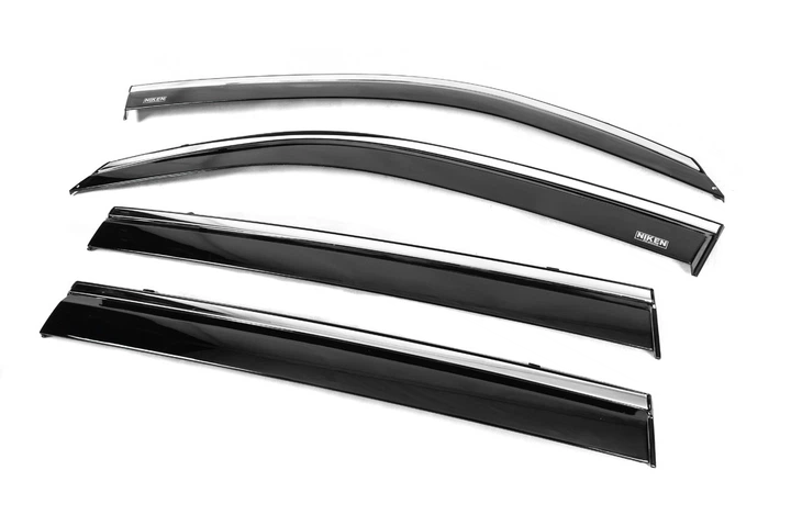 Ветровики с хромированным молдингом (4 шт, Niken) для Lexus LX570/450d 2008-2022 гг - изображение 5
