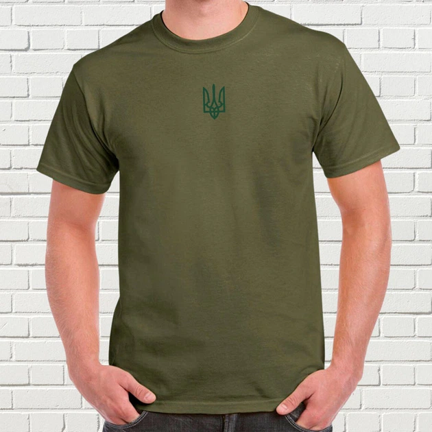 Футболка з вишивкою зеленого тризуба чоловіча Millytary Green L (880103-16-1) - Фото 1 Футболка з вишивкою зеленого тризуба чоловіча Millytary Green L (880103-16-1) - изображение 1