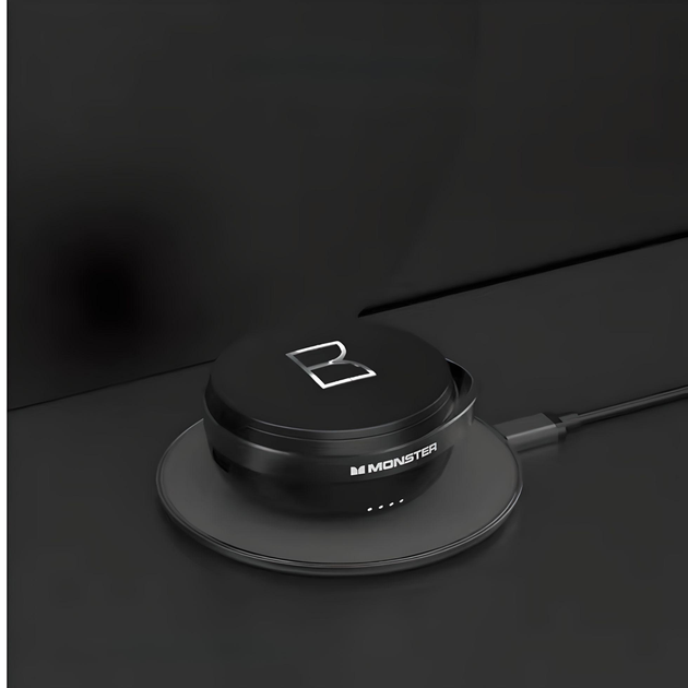 Бездротові вакуумні Bluetooth навушники MONSTER M1002 IPX7 з бездротовим зарядним кейсом (black) - зображення 3