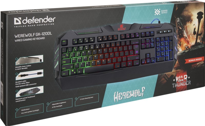 Клавіатура дротова Defender Werewolf GK-120DL USB Black (45124) - зображення 8