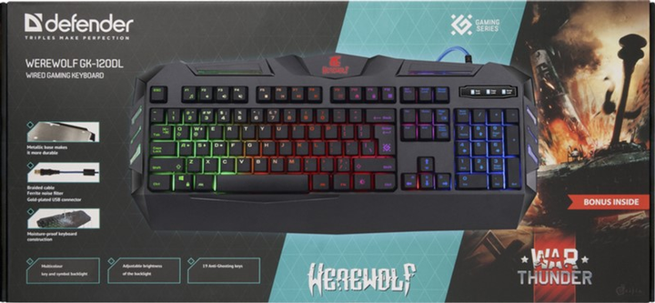 Клавіатура дротова Defender Werewolf GK-120DL USB Black (45124) - зображення 9