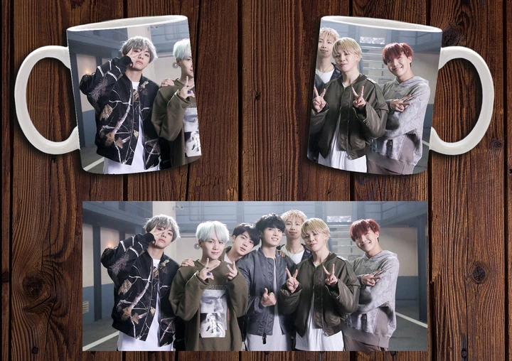 Кружка CupKit "BTS / БТС" №8 330мл белая - Фото 1 Кружка CupKit "BTS / БТС" №8 330мл белая - изображение 1