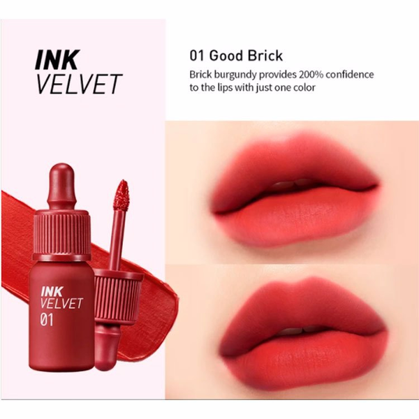 Матовый тинт PERIPERA New Ink The Velvet (AD) #01 GOOD BRICK красно-кирпичный для губ 4г срок до 19.11.2026 - Фото 2 Матовый тинт PERIPERA New Ink The Velvet (AD) #01 GOOD BRICK красно-кирпичный для губ 4г срок до 19.11.2026 - изображение 2