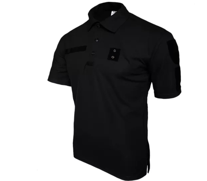 Футболка поло тактическая мужская черная футболка ПОЛО POLO полиция для мвд размер 56 - изображение 2