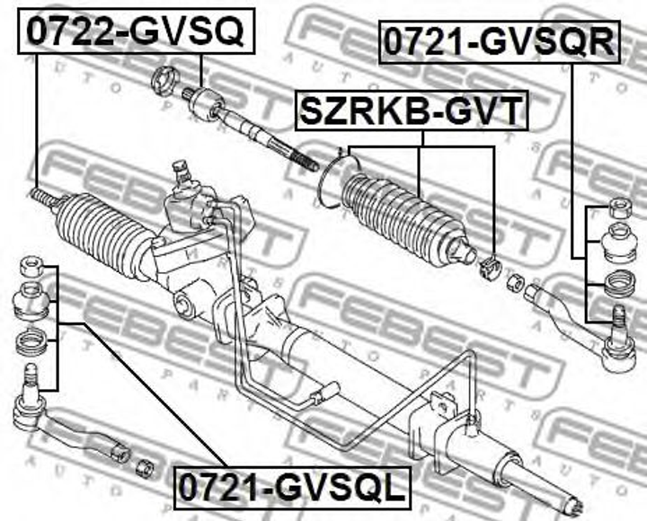 Пыльник рулевой рейки Grand Vitara/Escudo 6 98-06 Febest (SZRKBGVT) - изображение 2