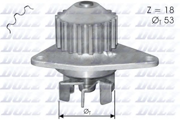 Водяний насос Berlingo/Partner 1.1/1.4i 96- (18z) Dolz (C114) - зображення 1