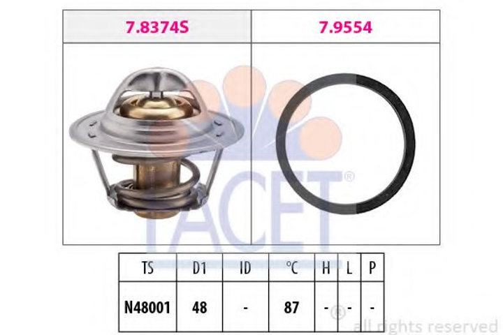 Термостат LACETTI/LANOS 1.3-1.8 97- Facet (78374) - изображение 1