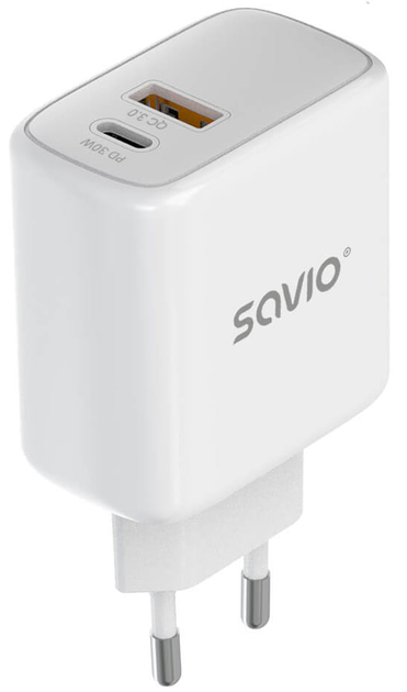 Зарядний пристрій Savio LA-06 Quick Charge 30W White (SAVLA-06) - зображення 1